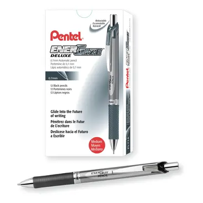 Pentel EnerGize Mechanical Pencil (0.7mm) Black Accents Box of (PL77A)