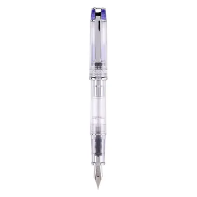 PILOT Prera Fountain Pen Clear Barrel with Blue/Silver Accents Fine Nib (60811)