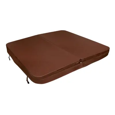 Hot Tub Cover Spa Lid x 210cm Square Brown Hard Top Weatherproof PVC Leather Foam