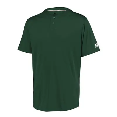 Russell 3R7X2M.DGR.L Adult Performance Two-Button Solid Jersey, Dark Green - Large