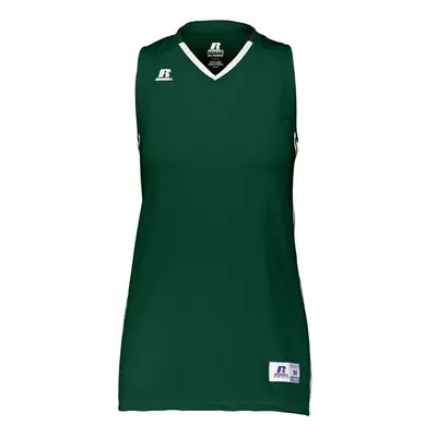 Russell 4B1VTX.DWI.XL Ladies Legacy Basketball Jersey, Dark Green & White - Extra Large