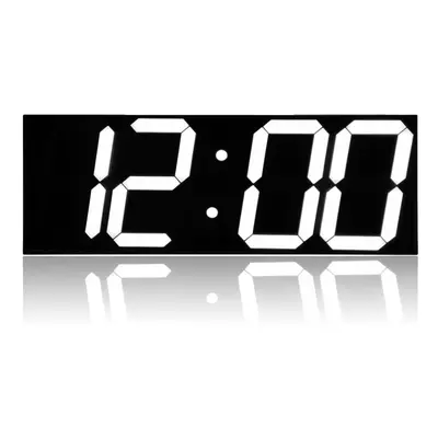 (White) Remote Control LED Digital Wall Clock For School Home Decor Train Station