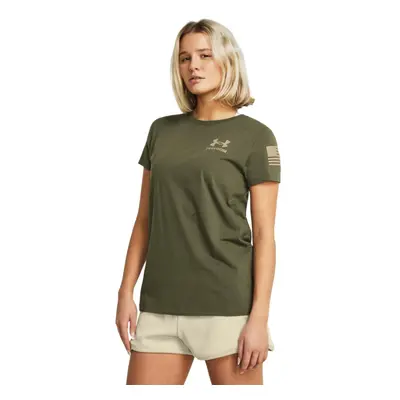 Under Armour Womens New Freedom Banner T-Shirt (393) Marine OD Green