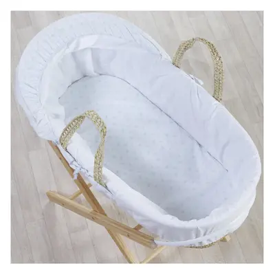 Little Star Mint Moses Basket with Folding Stand Natural