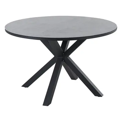 Round Garden Dining Table cm Grey with Black MALETTO