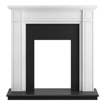 Adam Georgian Fireplace in Pure White and Black, Inch