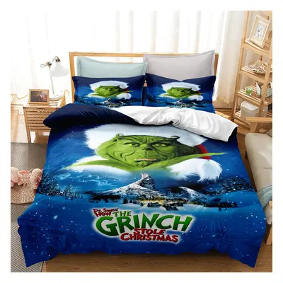 (13, King (220X240CM/3PCS)) The Grinch Bedding Single Double King Duvet Cover