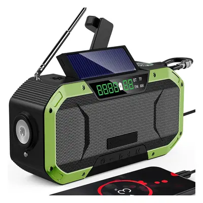 Clockwork Radio with Solar Phone, Generator, IPX6 Waterproof, LED Torch, Outdoor Emergency Radio