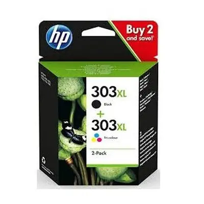 HP 303XL Inkjet Cartridge High Yield Page Life Black 600pp/Tri-Colour 415pp 22ml Ref 3YN10AE