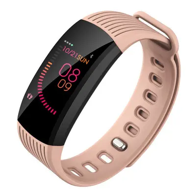 (Pink) 0.96' Color Screen Watch Face Change Wristband hours Continuous Heart Rate Monitor Smart 