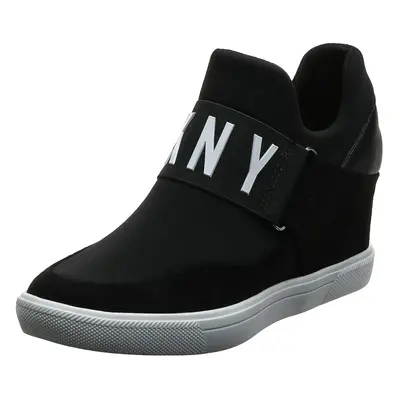 DKNY Women's Everyday Comfortable Wedge Sneaker Black Cosmos