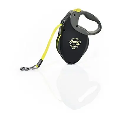 FLEXI Giant Medium Retractable Dog Leash (Tape), ft, Medium, Black/Neon