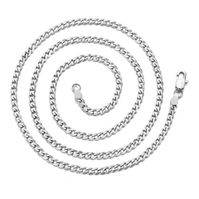 Philip Jones Men's 3mm Stainless Steel Inch Curb Chain Necklace