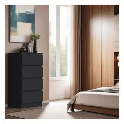 Matt Black Drawer Chest Of Drawers Bedroom Storage Furniture