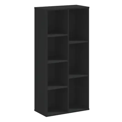 (black) vidaXL Bookcase Bookshelf Rack Storage Cabinet Book Stand Engineered Wood