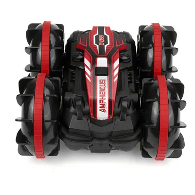 (Red) 2.4G 4WD Amphibious RC Car Double-sided Drift Tumbling Gesture Controlled For Boy Electric