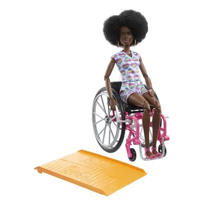 Barbie Fashionistas Doll #194 with Wheelchair and Ramp Natural Black