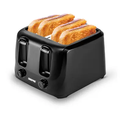 (Black) Geepas Slice Bread Toaster 6Level Browning 1400W