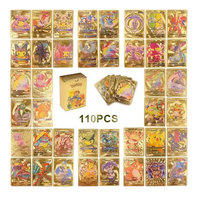 Pokemon PCS Rare Gold Foil Card TCG Deck Box Assorted Cards Pack Cards Game Collectors Cards for