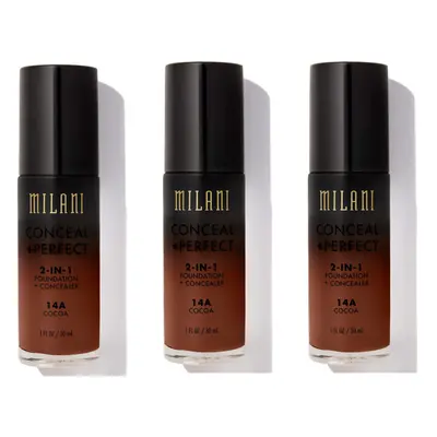 Milani Conceal And Perfect In Foundation + Concealer Cocoa 30ml x3