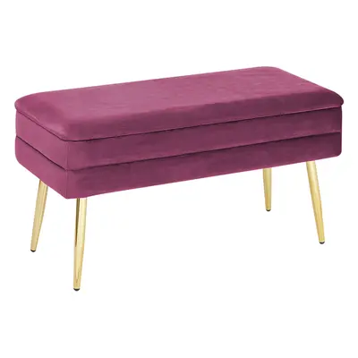 Storage Bench DURHAM Burgundy Velvet