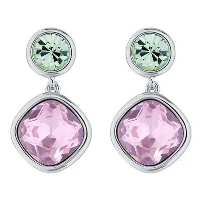 Ted Baker London Craset Crystal Drop Earrings for Women (Silver Tone/Mint and Light Rose Crystal