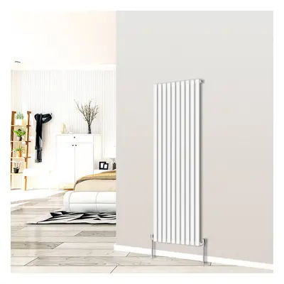 (Vertical 1800x590mm - Single) NRG White Designer Radiator Premium Oval Column Central Heating P