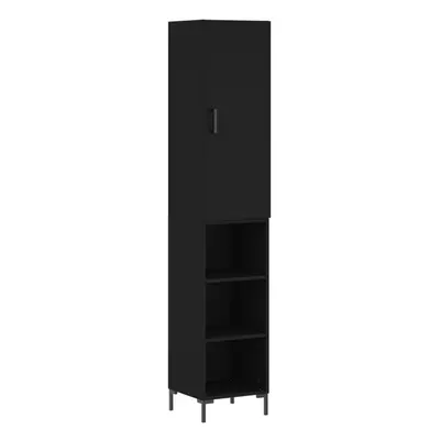 (black, 1) vidaXL Highboard Sideboard Storage Cabinet Side Cabinet Black Engineered Wood