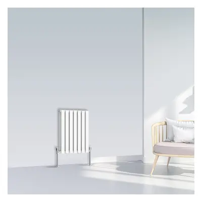 (600x413mm Double, White) NRG Oval Column Designer Radiator Horizontal Vertical Central Heating 