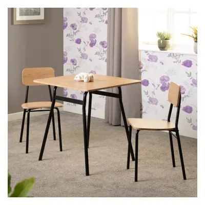 Warren Dining Set with Chairs Oak Effect and Black