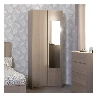 Paris Door Mirrored Wardrobe Smoked Ash Effect Curved Edges