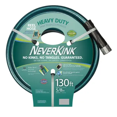 Teknor Apex Neverkink 8615-130, Heavy Duty Hose Reel Garden Hose, 5/8-Inch by 130-Feet