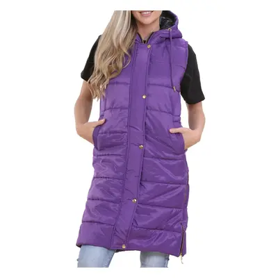 (L) Ladies Oversized Gilet Purple Jacket