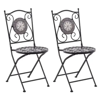 Set of Garden Chairs CARIATI Metal Black