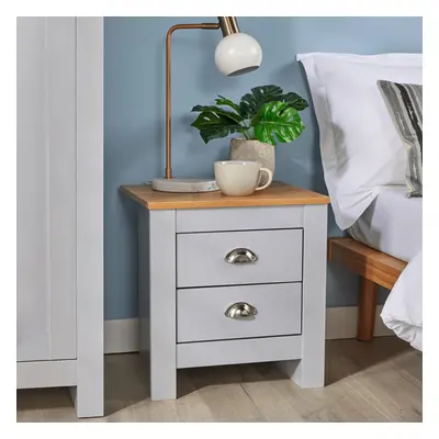 Home Source Camden Drawer Bedroom Bedside Table Storage Unit Grey