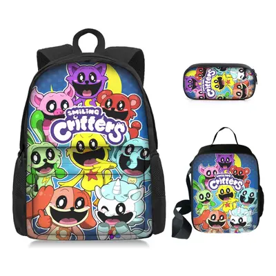 (C) 3pcs smiling critters Backpack Shoulder Bag Gift