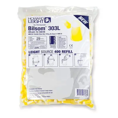 Honeywell Howard Leight Refill Pack of Bilsom 303L Singe Use Earplugs, adapted for the LS Dispen