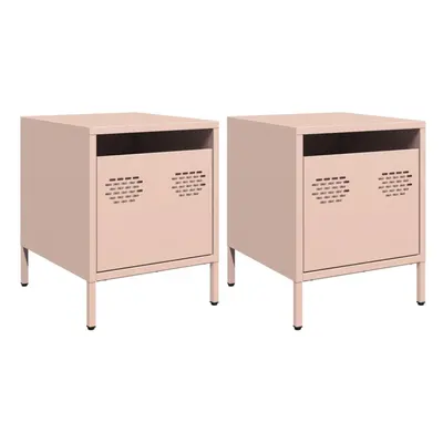 (pink, pcs) vidaXL Bedside Cabinets Nightstand Side Table Bed Table Bed CabinetÃÂ Steel