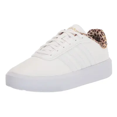 adidas Women's Court Platform Skate Shoe White/White/Gold Metallic