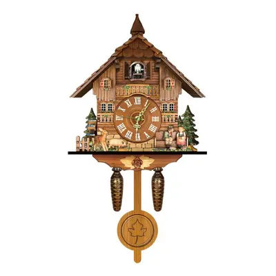 German Black Forest Cuckoo Clock Retro Nordic Style Wooden Cuckoo Wall Clock