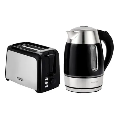 Geepas Slice Bread Toaster & 1.7L Illuminating Electric Kettle Set