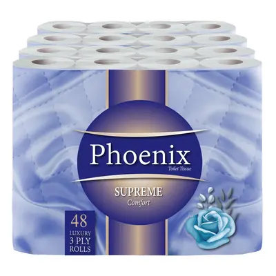 48 Roll Phoenix Soft Supreme Luxury Quilted Ply Non-Fragranced Toilet Rolls