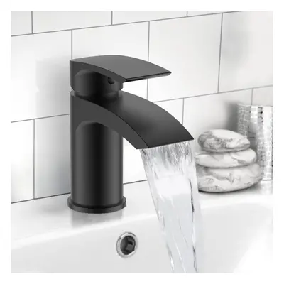 Nes Home Matt Black Mini Cloakroom Bathroom Basin Mono Mixer Tap