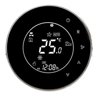 (Black) LCD Touch Screen Electric Underfloor Heating Thermostat Backlight WIFI 16A Works With Al