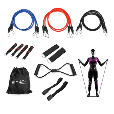 16PCS Men Home Resistance Bands Set Fitness Rubber Tubes Stretch Training Yoga Elastic Pull Rope