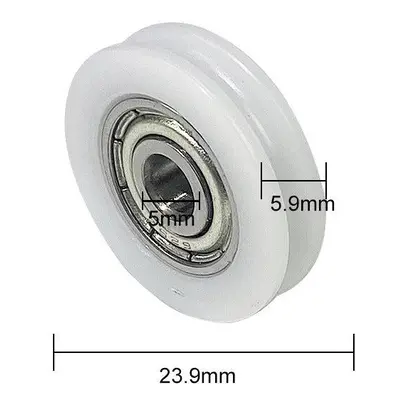 (24mm 625Z) Nylon U-Groove Bearings - Double Metal Shielded Chrome Steel Ball Bearings (10pcs) |