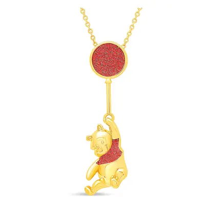 Disney Winnie The Pooh Necklace Official License 18"" - 18k Gold Flash