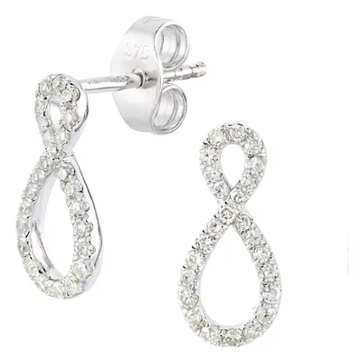 Jewelco London 9ct White Gold Round 20pts Diamond Infinity Stud Earrings - PE2AXL0149W