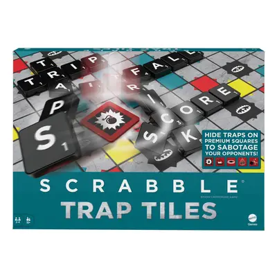 HLM17 Scrabble Traps Danger (German Version), Crossword Board Game, Family Game for Adults and C