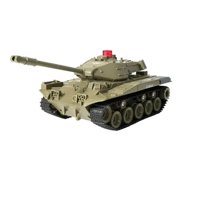 (Green) RTR 2.4G 4CH RC Battle Tank Programmable Vehicles w/ Sound Rotation Military Models